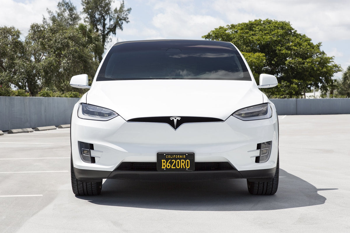 thumbnail image 2 of No-Drill Front License Plate Mount For Tesla Model X 2016-2020, Black Aluminum Bracket By DY 2 of 3