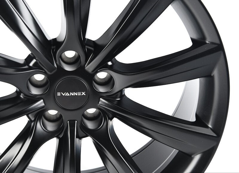 EVANNEX 19" Turbine Wheels - Satin Black For Tesla Model 3/Y Owners (Set of 4)