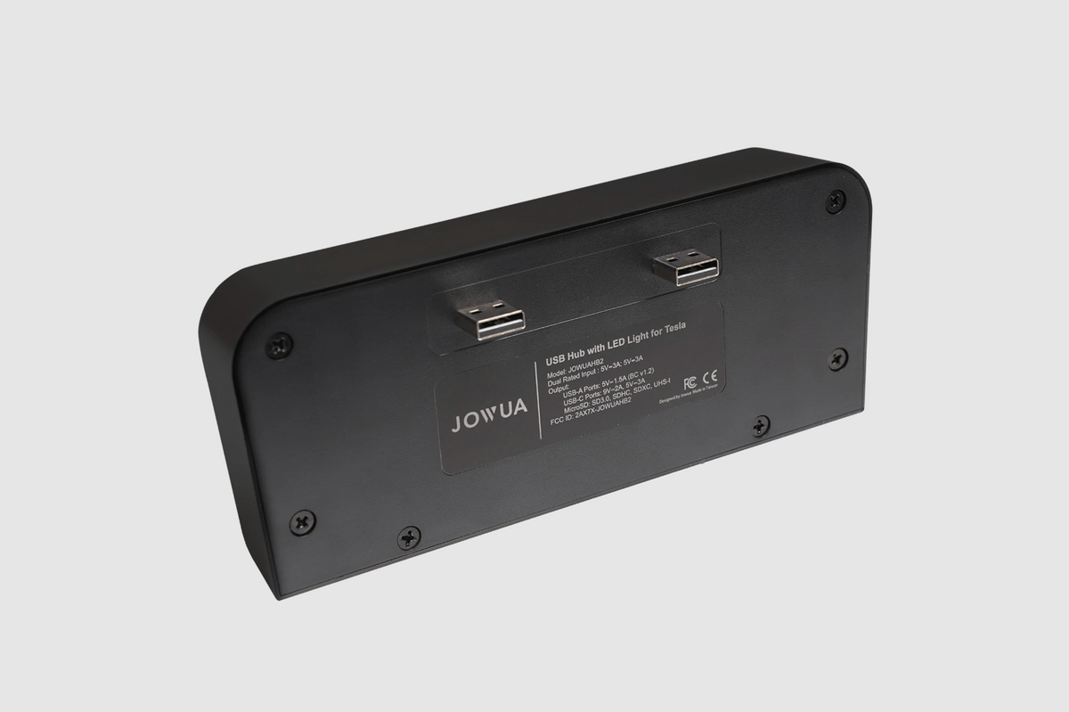 Jowua USB Hub with LED Light (Dual USB-A) for Tesla Model 3 and