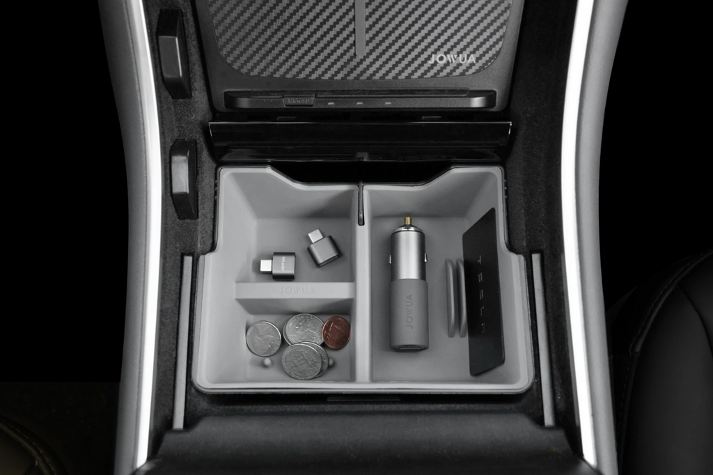 Jowua Pre-Refresh Center Console Tray Organizer for Tesla Model 3 and Model Y Owners