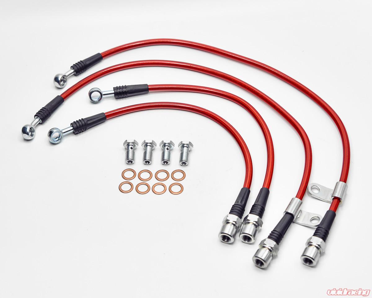 VR Performance Front and Rear Steel Braided Brake Lines Tesla