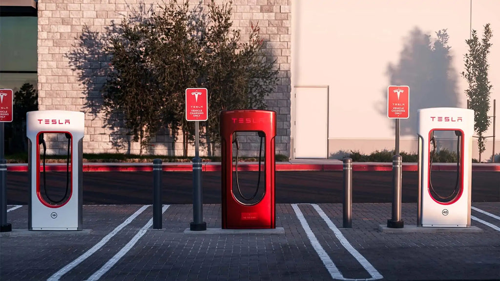 Tesla Celebrates 50,000th Supercharging Stall Installation with Unique Red Dispenser