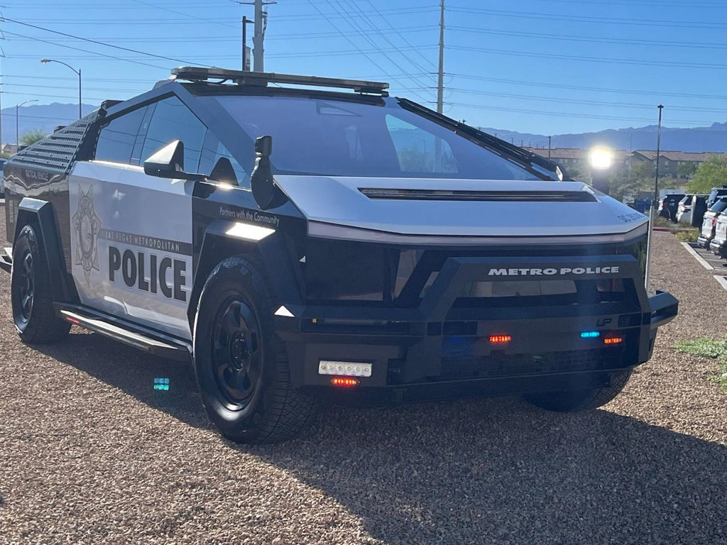Tesla Cybertruck Police Cars Hit the Streets of Vegas