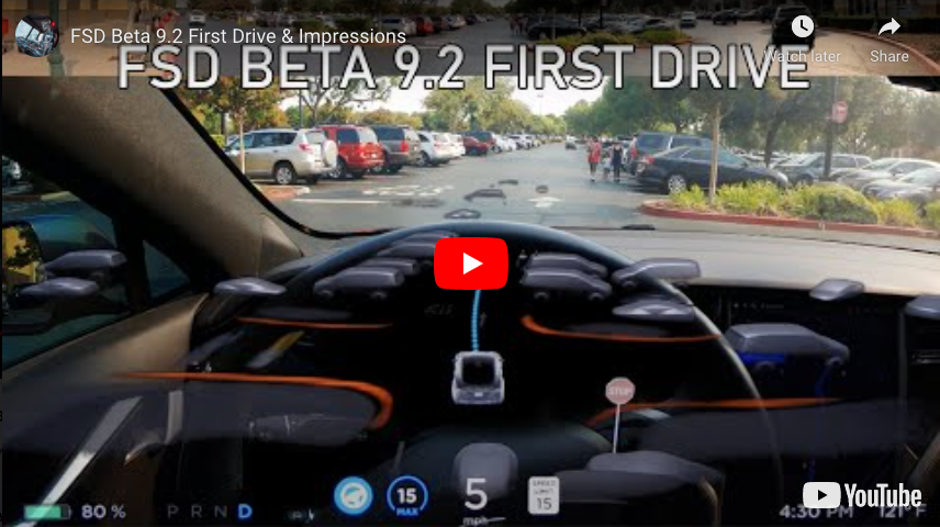 FSD Beta 9.2 First Drive By AI Drivr
