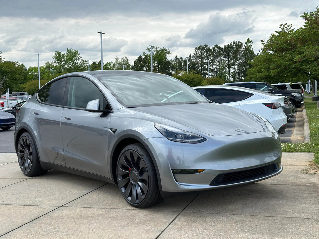 Tesla Model Y in Quicksilver color looks amazing in person, spotted in California