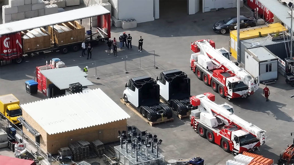 Tesla Semi trucks seen at Giga Berlin, Germany