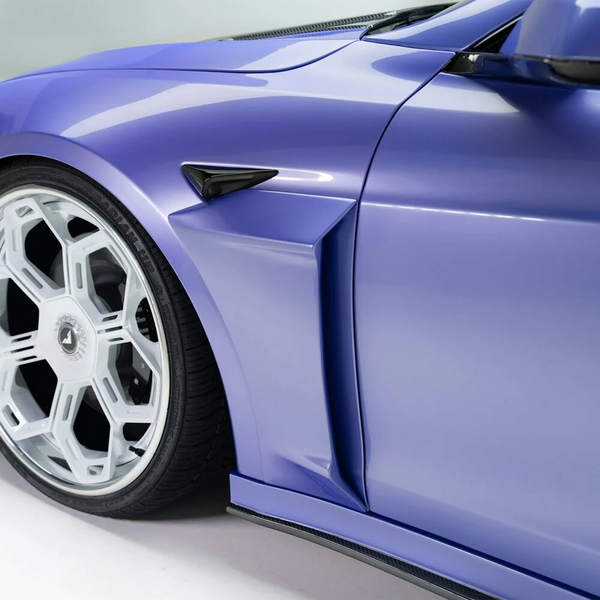 VRS Model S Plaid Add-On Aero Fenders Carbon Fiber PP 2x2 Glossy
