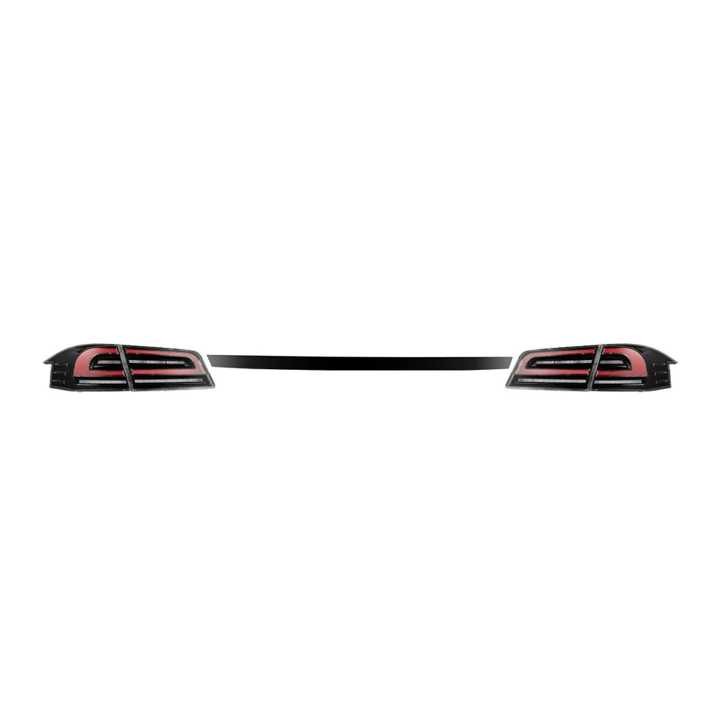 AlphaRex LUXX-Series LED Tail Lights - Black/Red for Tesla Model S 2012-2021