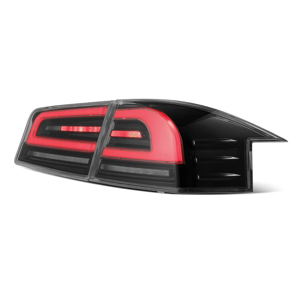 AlphaRex LUXX-Series LED Tail Lights - Black/Red for Tesla Model S 2012-2021