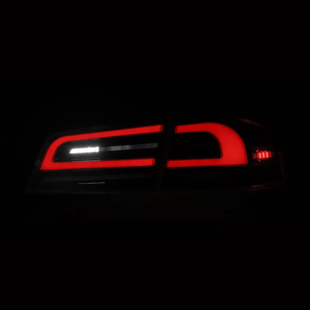 AlphaRex LUXX-Series LED Tail Lights - Black/Red for Tesla Model S 2012-2021