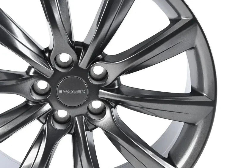 EVANNEX 19" Turbine Wheels - Staggered Set For Tesla Model 3/Y Owners (Set of 4)