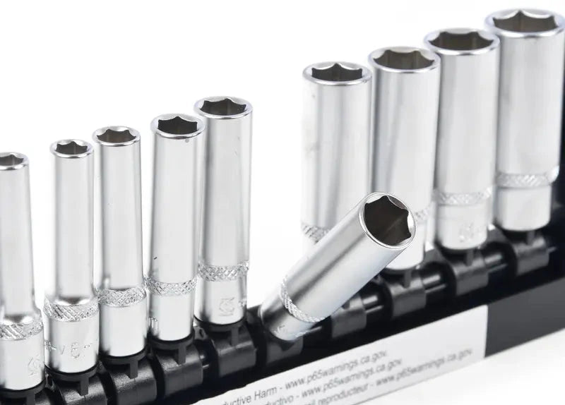 Schwaben 13 PC. 1/4" Drive 6 Point Metric Deep Socket Set for EV Owners