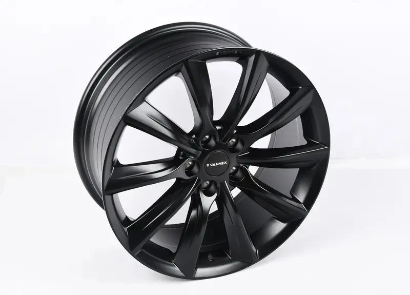 Blemished EVANNEX 19x8.5" Turbine-Style Flow Formed Wheels for Model 3/Y - Satin Black