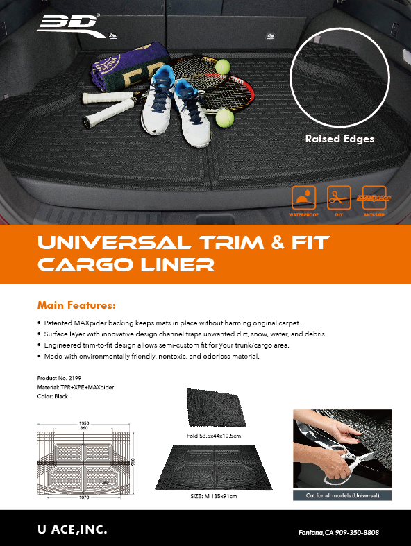 3D MAXpider Universal Trim to Fit Cross Fold Cargo Liner KAGU - SIZE: M