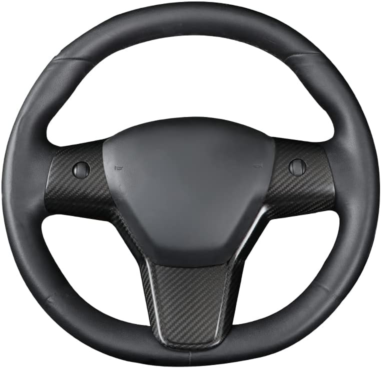 EVANNEX Carbon Fiber Steering Wheel Decoration Cover for Tesla Model 3 and Model Y