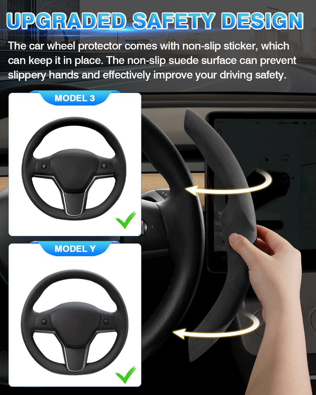 EVANNEX Steering Wheel Decoration Cover for Tesla Model 3 and Model Y