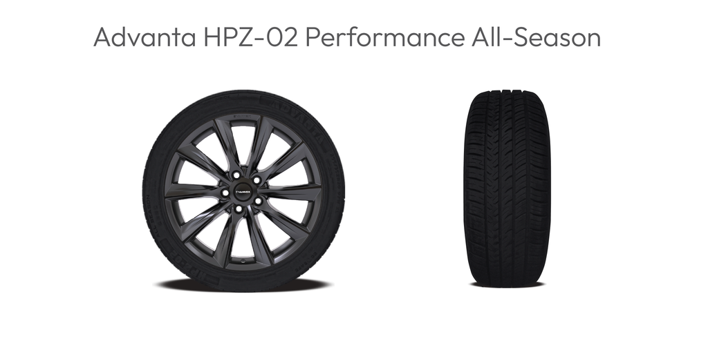 EVANNEX 19x8.5" Turbine-Style Flow Formed Wheels for Model S - Set of 4 Wheel and Tire Package