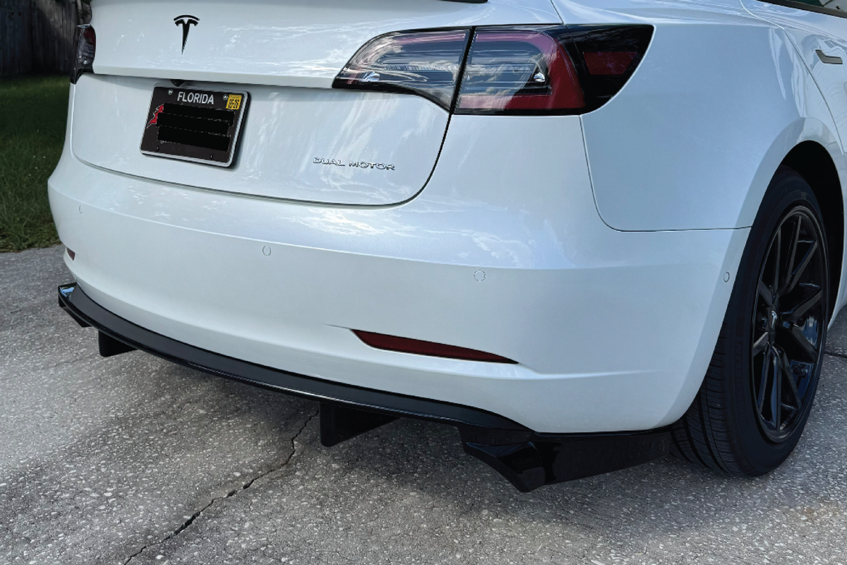Model 3 Left Rear EVANNEX Rear Bumper Diffuser for Tesla Model 3 – EVANNEX Aftermarket ...