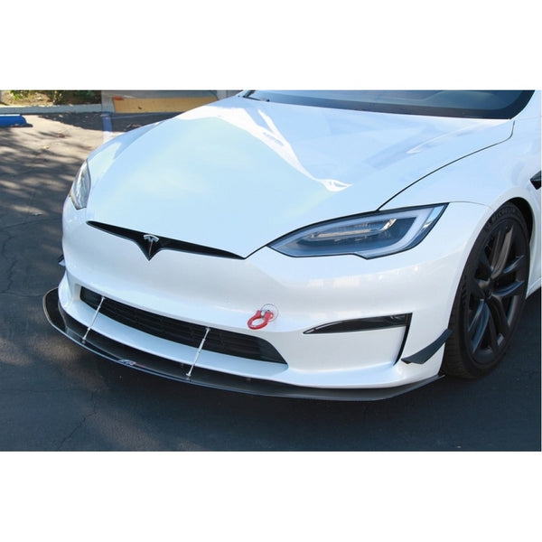 APR Performance Carbon Fiber Wind Splitter with Rods for Tesla Model S Plaid 2021+