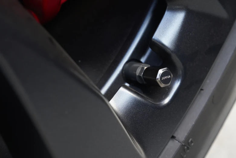 Jowua Portable Air Compressor and Tire Valve Cap Bundle for Tesla