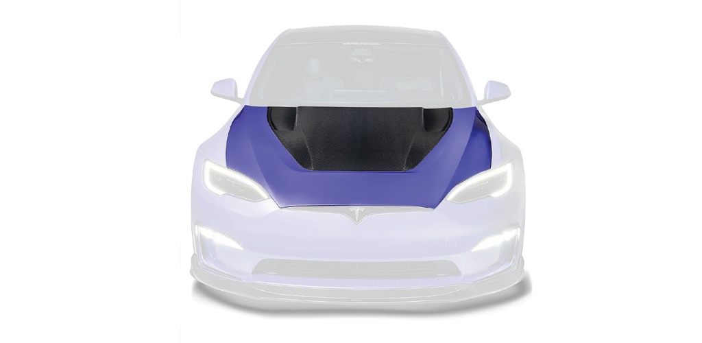 VRS Aero Hood Carbon Fiber PP 2x2 Glossy For Model S Plaid