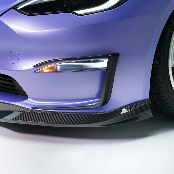 VRS Model S Plaid Add-On Aero Bumper Flares Carbon Fiber PP 2x2 Glossy