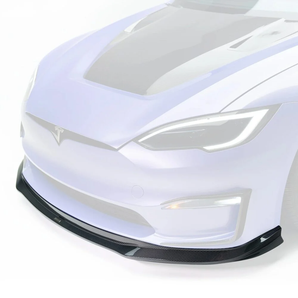 VRS Model S Plaid Aero Front Spoiler Carbon Fiber PP 2X2 Glossy