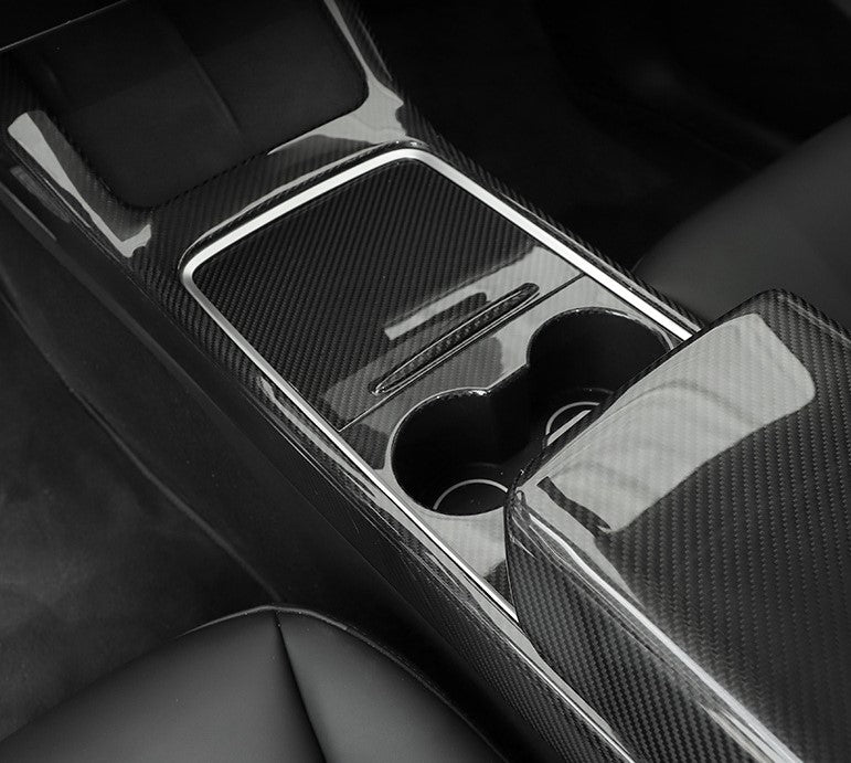 Carbon Fiber Center Console Panel Cover for Tesla Model 3 & Y