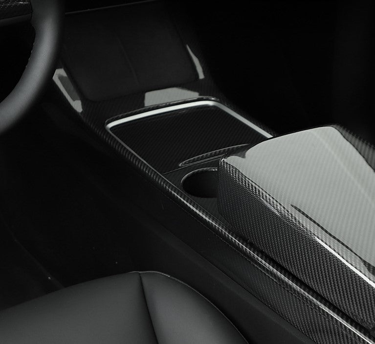 Carbon Fiber Center Console Panel Cover for Tesla Model 3 & Y