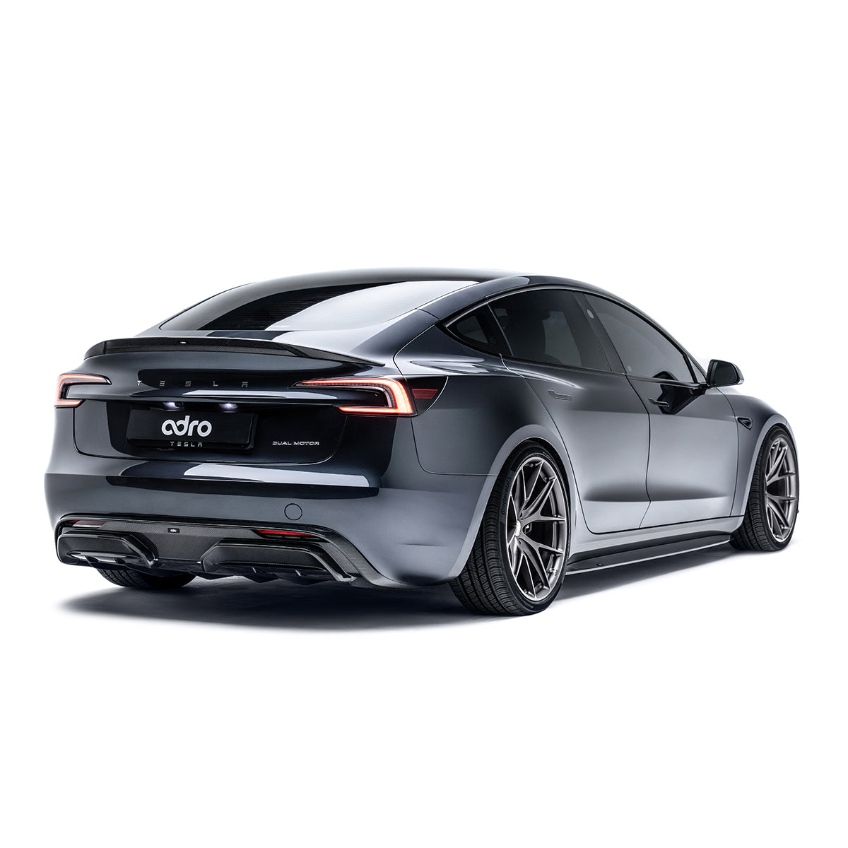 Model 3 Left Rear ADRO Carbon Fiber Rear Diffuser for Tesla Model 3 Highland – EVANNEX ...