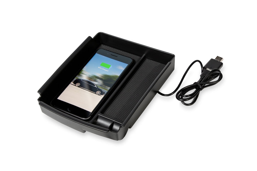 Center Console Storage Shelf with QI Charger for Tesla Model S and Model X