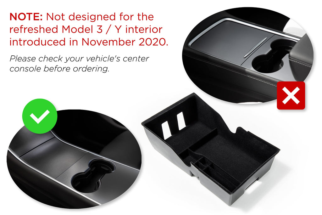 Dual Deck Center Console Insert for Tesla Model 3 and Model Y (Vehicles built before 11/20)