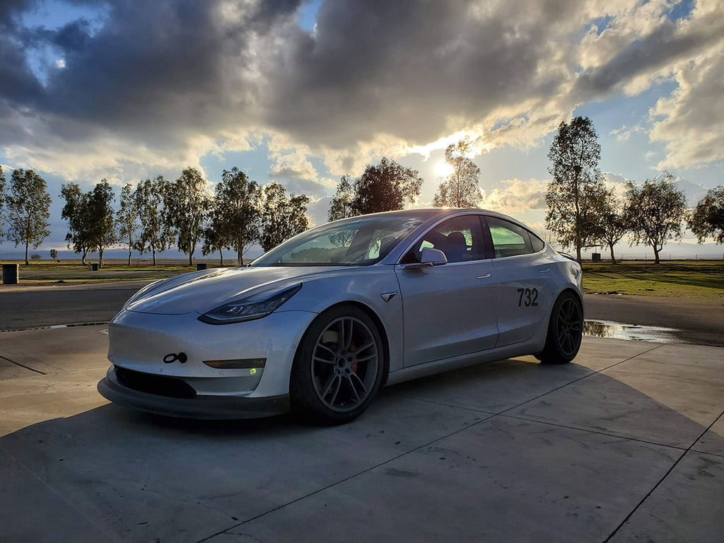 MAIER Carbon Fiber Front Spoiler Tesla Model 3 - Black Gel Coat