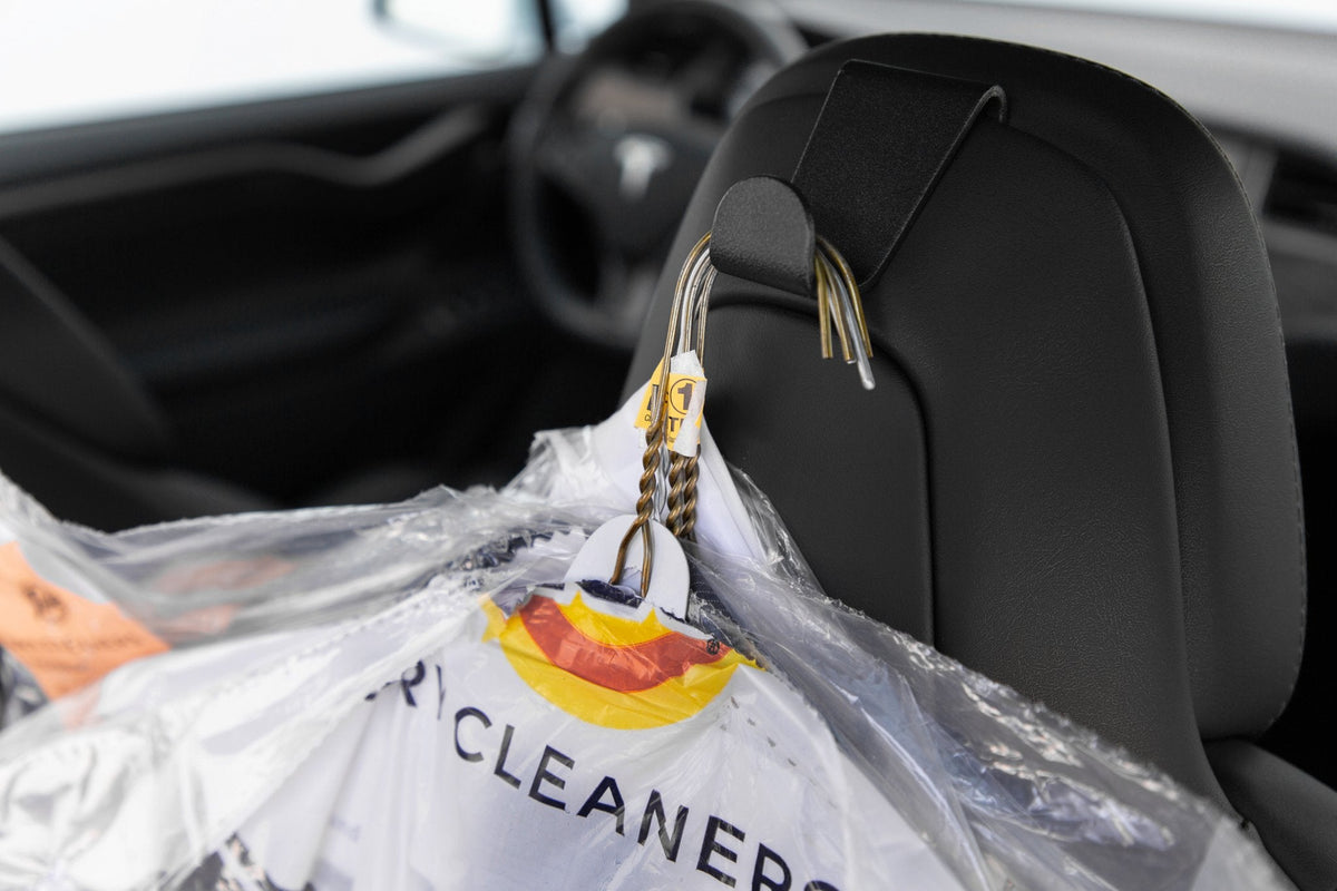 Car Seat Back Coat Hooks, Car Seat Headrest Coat Hanger, Bag Holder  Compatible with Tesla Model X Seats or Premium Tesla Model S Seats  (Adjustable