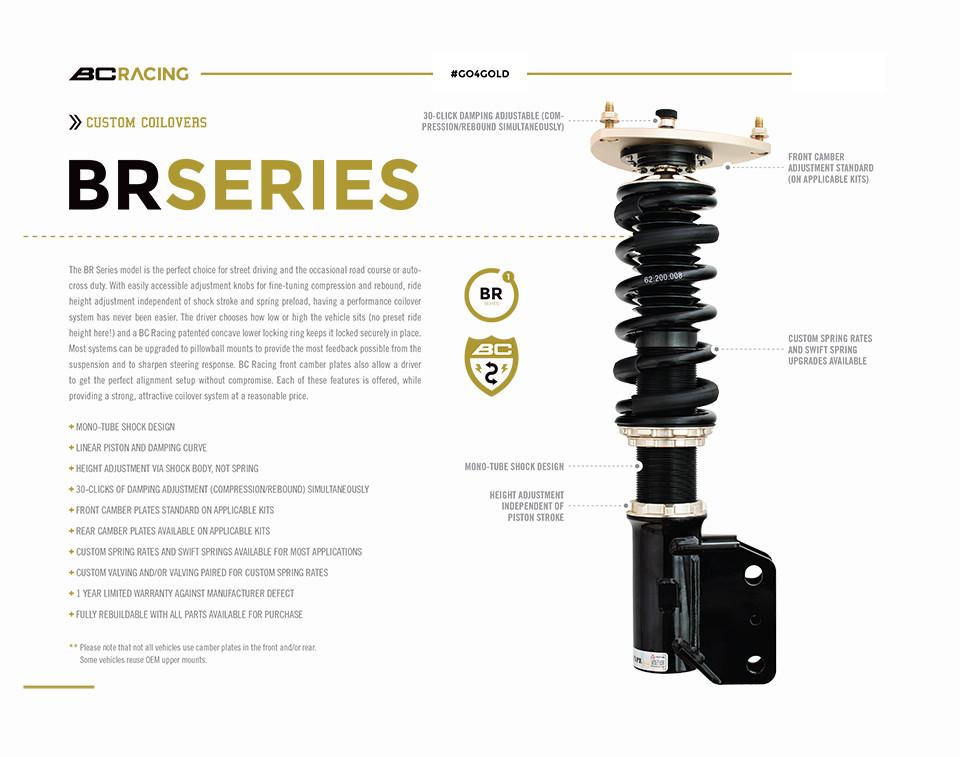BC Racing Long Range & Performance BR Series Coilover Suspension System for Tesla Model 3
