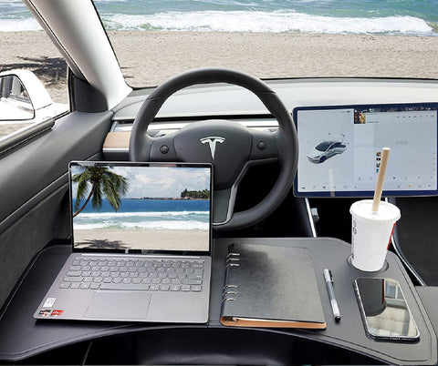 Partol Vassoio pieghevole per Tesla Model 3 Model Y, vassoio per auto in fibra di carbonio con borsa portaoggetti, scrivania per laptop da auto per mangiare vassoio multiuso per accessori Tesla Partol Vassoio pieghevole per Tesla Model 3 Model Y, vassoio per auto in fibra di carbonio con borsa portaoggetti, scrivania per laptop da auto per mangiare vassoio multiuso per accessori Tesla