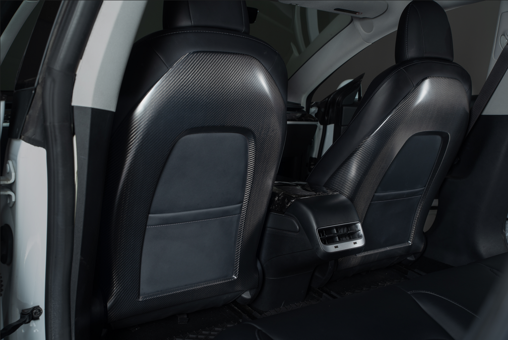 EVANNEX Carbon Fiber Seat Back Set for Tesla Model 3 and Model Y