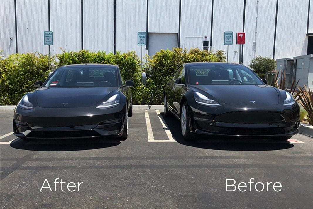thumbnail image 2 of G-PLUS Front Bumper Cover Fascia With Park Sensor Holes For Tesla Model 3 2017-2023 2 of 5