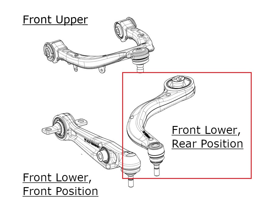 Front Lower Rear Position Control Arm (Passenger/Right Side) for