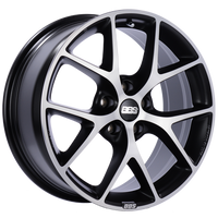 BBS SR 18x8 5x114.3 ET40 in Satin Black Diamond Cut Face for Tesla Model 3 and Y