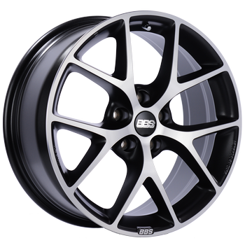 BBS SR 18x8 5x114.3 ET40 in Satin Black Diamond Cut Face for Tesla Model 3 and Y